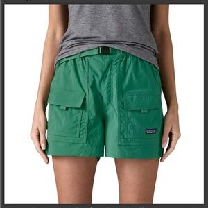 Patagonia Women's Heartleaf Green Outdoor Shorts